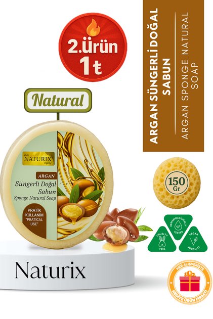 Argan Oil Sponge Soap 150 Gr | Natural Peeling and Moisturizing Effect
