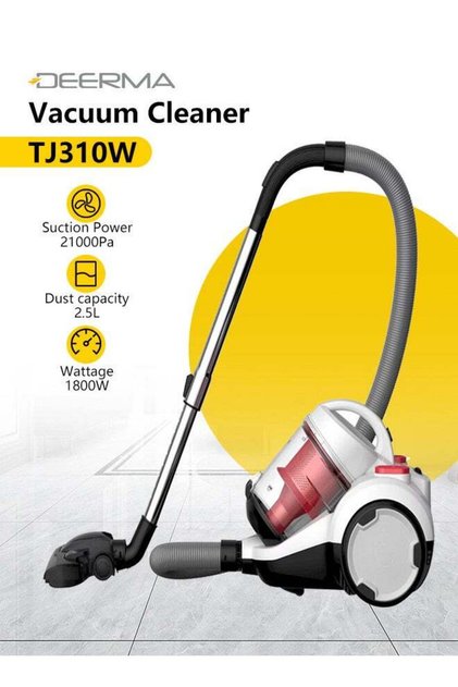 DEM - Horizontal Vacuum Cleaner, 5M Suction Pipe, 1800W, 21000 Pa Suction Power, HEPA Filter, 2.5 Li