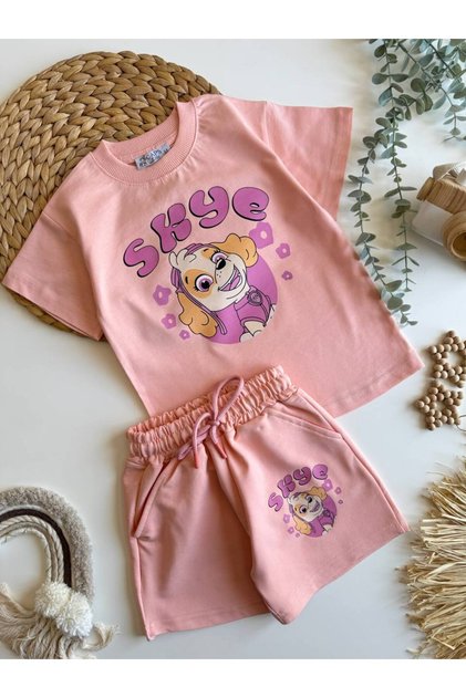 Girl's Pink Paw Petrol Character Bottom Top Set