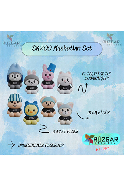&team backtolife yizhiyu 9.0 ヨントン特典セット Rüzgar Tasarım Skzoo Figür Set 10 Cm Wolf Chan Leebit Dwaekkı