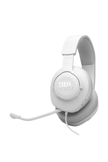 Casti gaming JBL Quantum 100M2, cu fir, microfon detasabil, alb