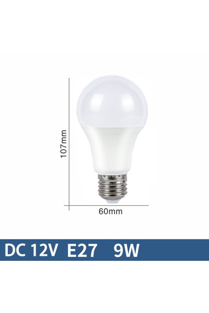 10 قطع من مصابيح LED E27 بيضاء دافئة بجهد 12 فولت، مصباح E27 بقدرة 3 وات و6 وات و9 وات و12 وات و15 وات و18 وات