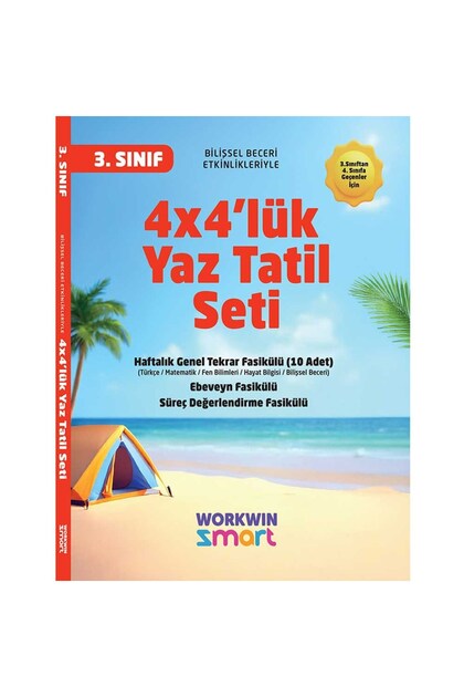 workwin 1. Sınıf 4x4'lük Tatil Tekrar Seti | 12 Fasikül+Bilişsel