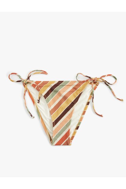 Drawstring Patterned Bikini Bottom