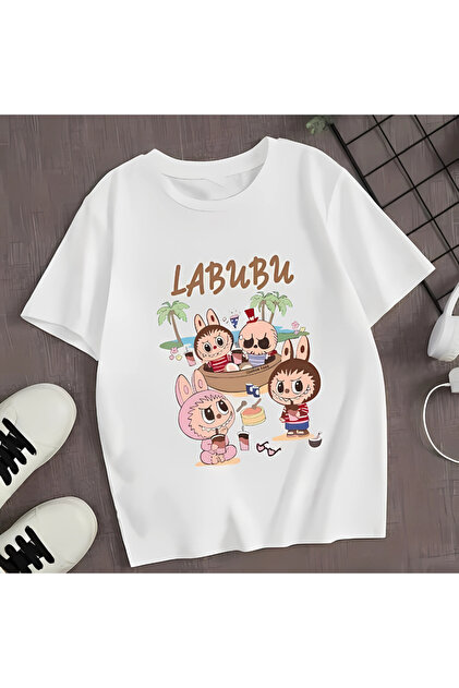 MECH BUTİK Baskılı Siyah/Beyaz Unisex Kadın/Erkek Tişört T-shirt