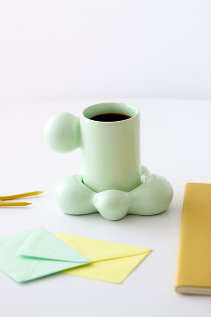 Cloud Mint Green Handmade Ceramic Cup / 100 ml Turkish Coffee Cup