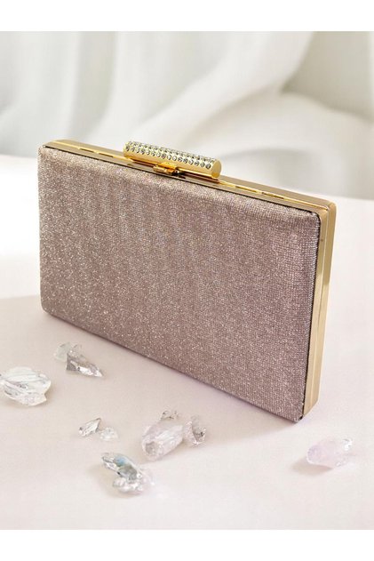 Dot Pattern Rosegold Color Women's Evening Dress Bag Wedding Engagement Graduation