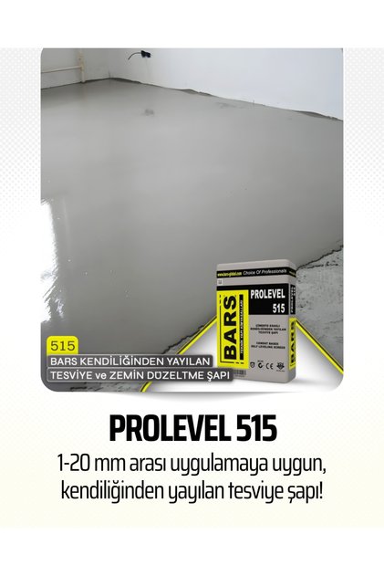 PROLEVEL 515 Tesviye Şapı, 1-20 mm, Kendiliğinden Yayılan, Yüksek Aderanslı ve Dayanıklı 25 Kg