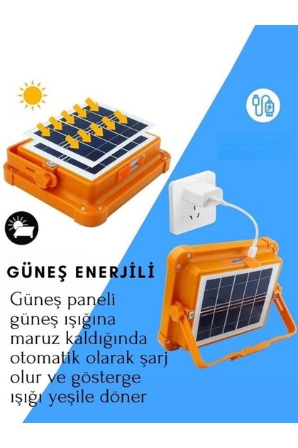 TAREZ V-021 Solar Güneş Enerjili LED Taşınabilir Projektör 5