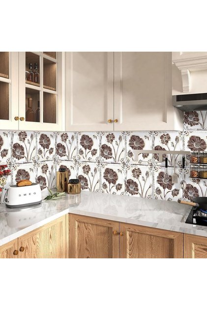 Kitchen Countertop Covering Marble Pattern Adhesive Foil Tile Covering Sticker 60cm X 100cm