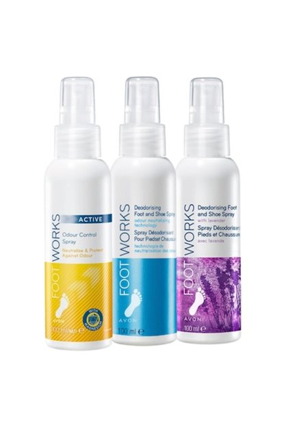 Set 3 spray-uri antiperspirante pentru picioare Avon Foot Works Multicolor 100 ml
