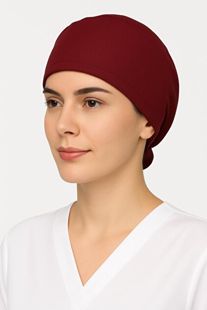 Bordo Aşçı Bonesi Unisex Cerrahi Bone