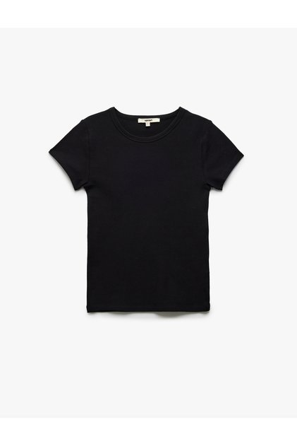 Slim Fit Cotton Short Sleeve Crew Neck Women's Basic T-Shirt