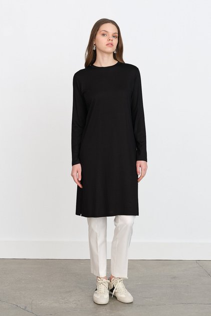 Basic Penye Tunik Siyah