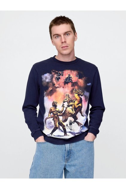 Erkek Lacivert Star Wars Grafik T-Shirt