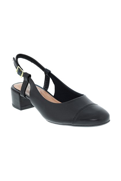 Ladies Mid Heel Sandals Black | Made In Brazil