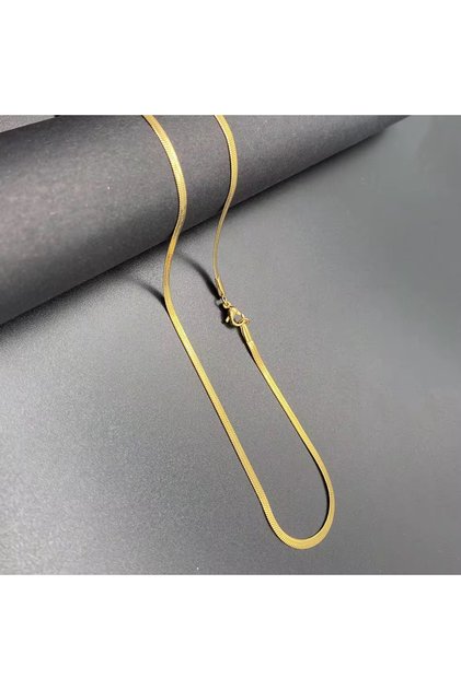 Kararmaz Çelik İtalyan Zincir Kolye - 45 cm/3mm