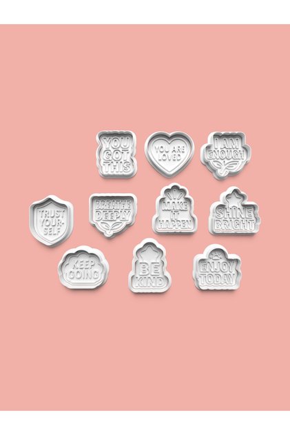 Sözler Cookie Mold and Sugar Dough Mold Set of 10 0846-Set
