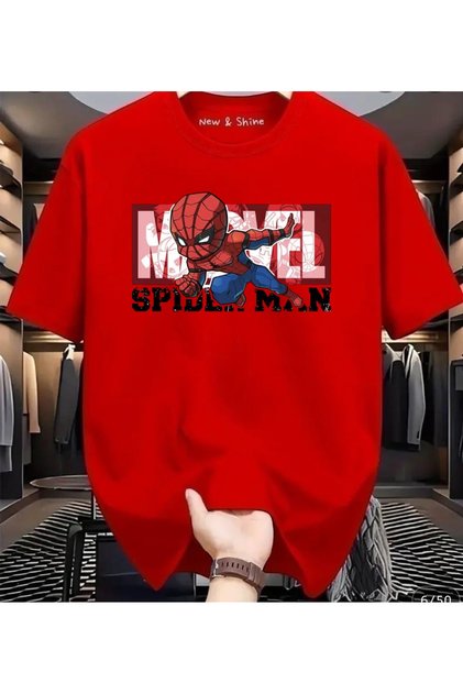 Superhero Spider-Man Printed Oversize T-Shirt