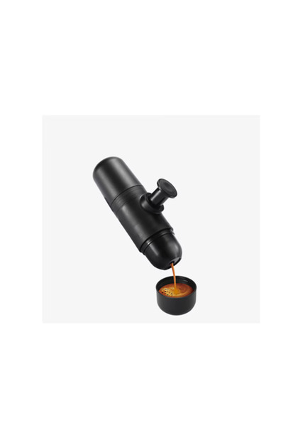 Mini espressor manual, portabil, Motor Starter, pentru cafea macinata, 175 x 70 x 60 mm, negru