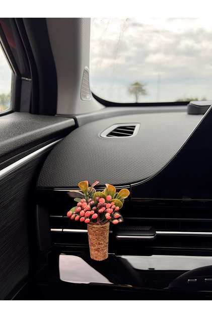 Dekoratif Mini Araç Kokusu|El Yapımı Mantar Saksı Çiçek Oto Klima Süsü|Oto Kokusu Parfüm