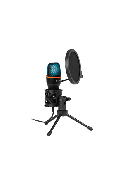 Microfon de studio cu trepied, Blow, >60dB, 110 g, 20HZ - 20kHz, Negru