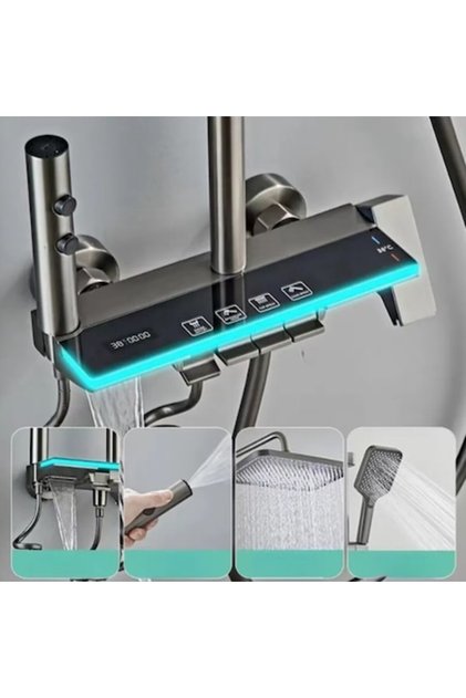 Set de dus multifunctional cu termostat si afisaj electronic