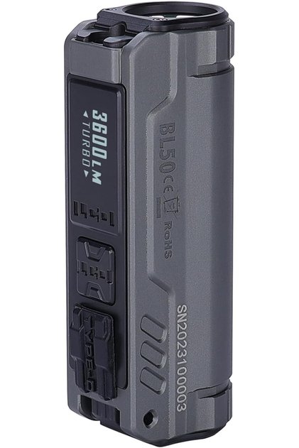 BL50 Rechargeable EDC Flashlight 3600 Lumens, UV Light and White LED, High Lumens Portable F
