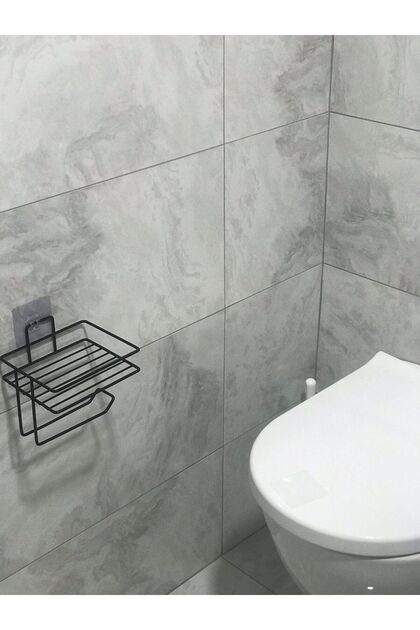 Toilet Paper Holder with Adhesive Replacement Shelf Toilet Paper Hanger Bathroom Organizer