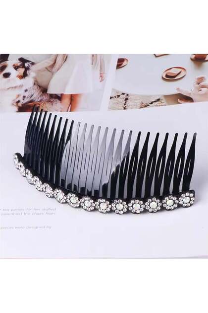 White Crystal Stone Comb Buckle