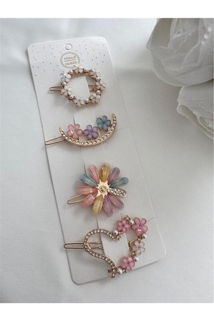 Colorful 4-Piece Stone Buckle Set