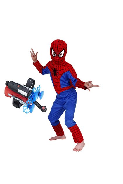 Klasický kostým Spidermana a přísavka, 100-110 cm, 3-5 let
