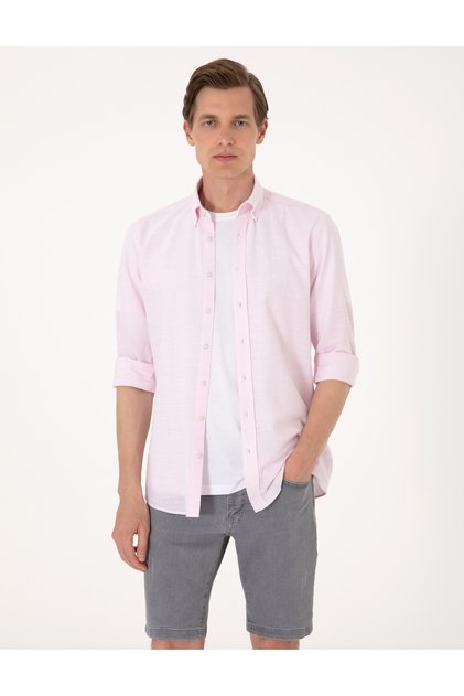 Pomegranate Flower Slim Fit Long Sleeve Shirt 50307101-Vr239