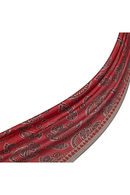 Mezopotamya Desenli Tensel Şal 02888-Dağ Çileği