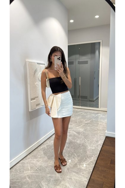 Cream Flounce Mini Skirt - 52103