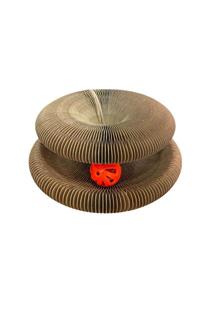 Accordion Cardboard Cat Toy, with Ball and Cat Grass Gift