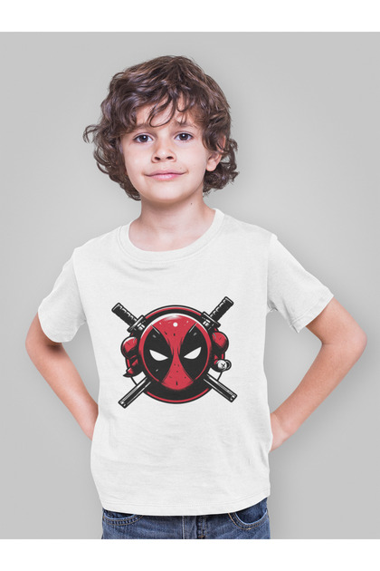 Design Deadpool Printed Unisex Movie Hero Kids T-Shirt (1-12 Years)