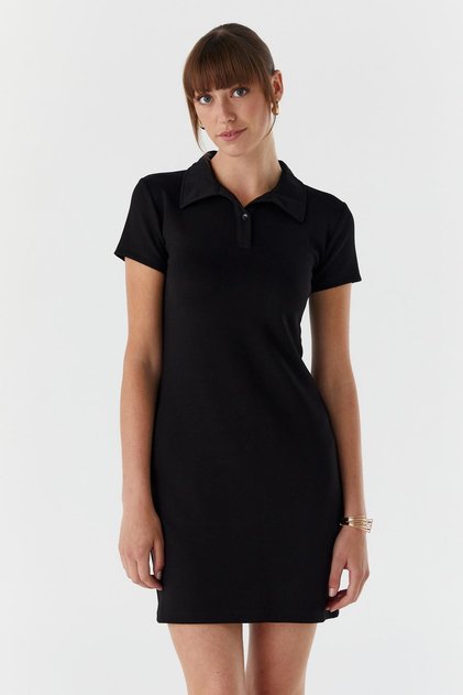 Polo Neck Dress Black