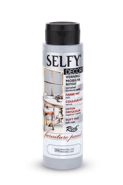 Selfy Decor Vernikli Boya 500cc - Marjinal Gri 5866