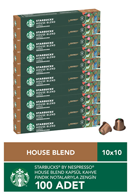 13 Starbucks Nespresso カプセルコーヒー 10箱 Starbucks Nespresso Uyumlu Kapsül By Nespresso House Blend Kapsül
