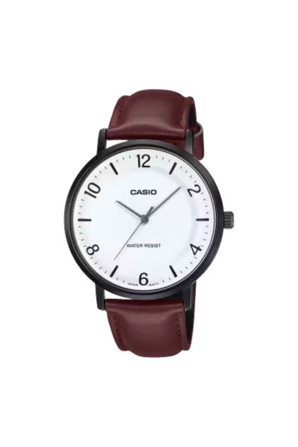 CASIO Men's Analog White Dial Watch - MTP-VT03BL-7BDF