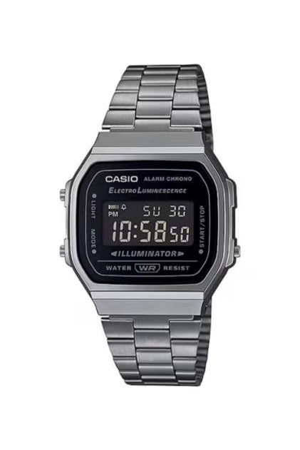 CASIO Unisex Digital Black Dial Watch - A-168WGG-1BDF