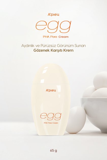 Cilde Aydınlık ve Pürüzsüz Görünüm Kazandıran Gözenek Karşıtı Krem A'PIEU Egg Pha Pore Cream