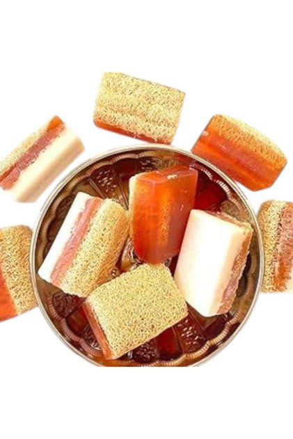 Natural Pumpkin Fiber Honey Donkey Milk Soap, Skin Refreshing Soap, Natural Anti Cellulite Soap