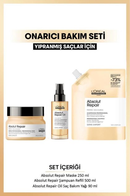 Serie Expert Absolut Repair Yoğun Onarıcı Saç Bakım Seti