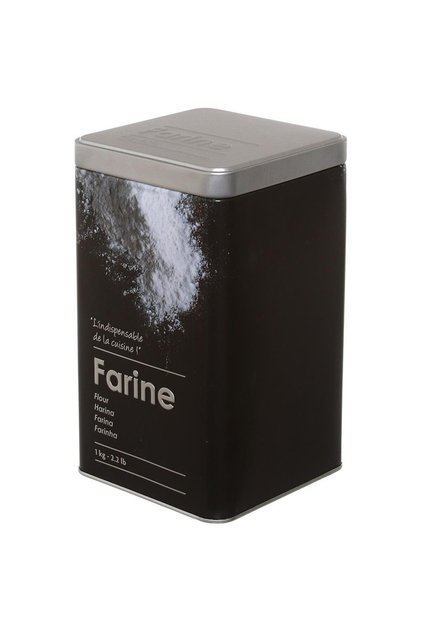 Recipient depozitare Faina Noire, metal 10,8 x 10,8 x 18,4 cm