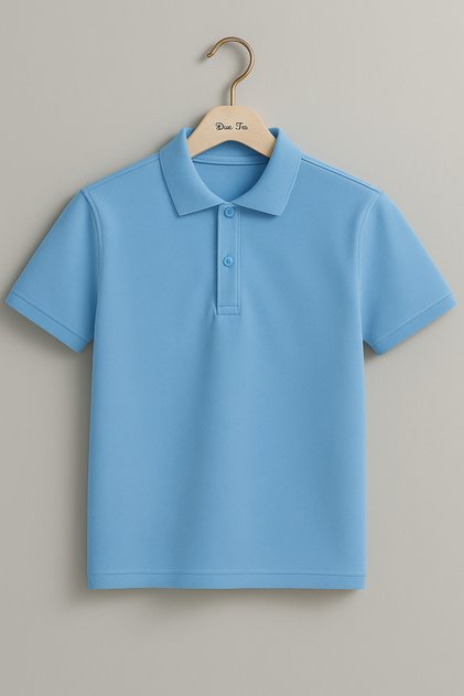 Unisex Kids Blue Polo Neck T-shirt