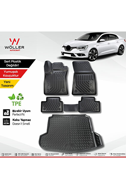 Renault Megane 4 Uyumlu Paspas Bagaj Havuzu Sedan 2016 2026 Arası Uyumlu 3d Ultraflex Set