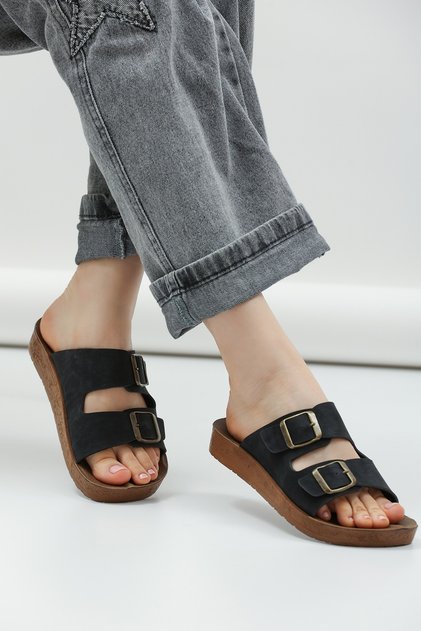 Unisex Orthopedic Sole Double-Strap Buckled Casual Comfortable Slipper for Home and Outdoor