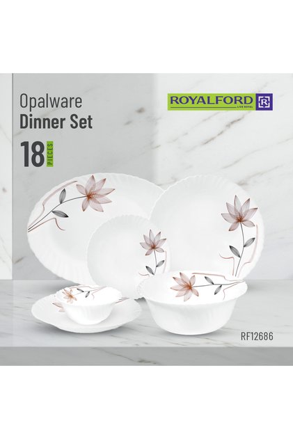 18pcs Opalware Dinner Set Rf12686 Dishwasher-safe, Freezer And Microwave Safe
